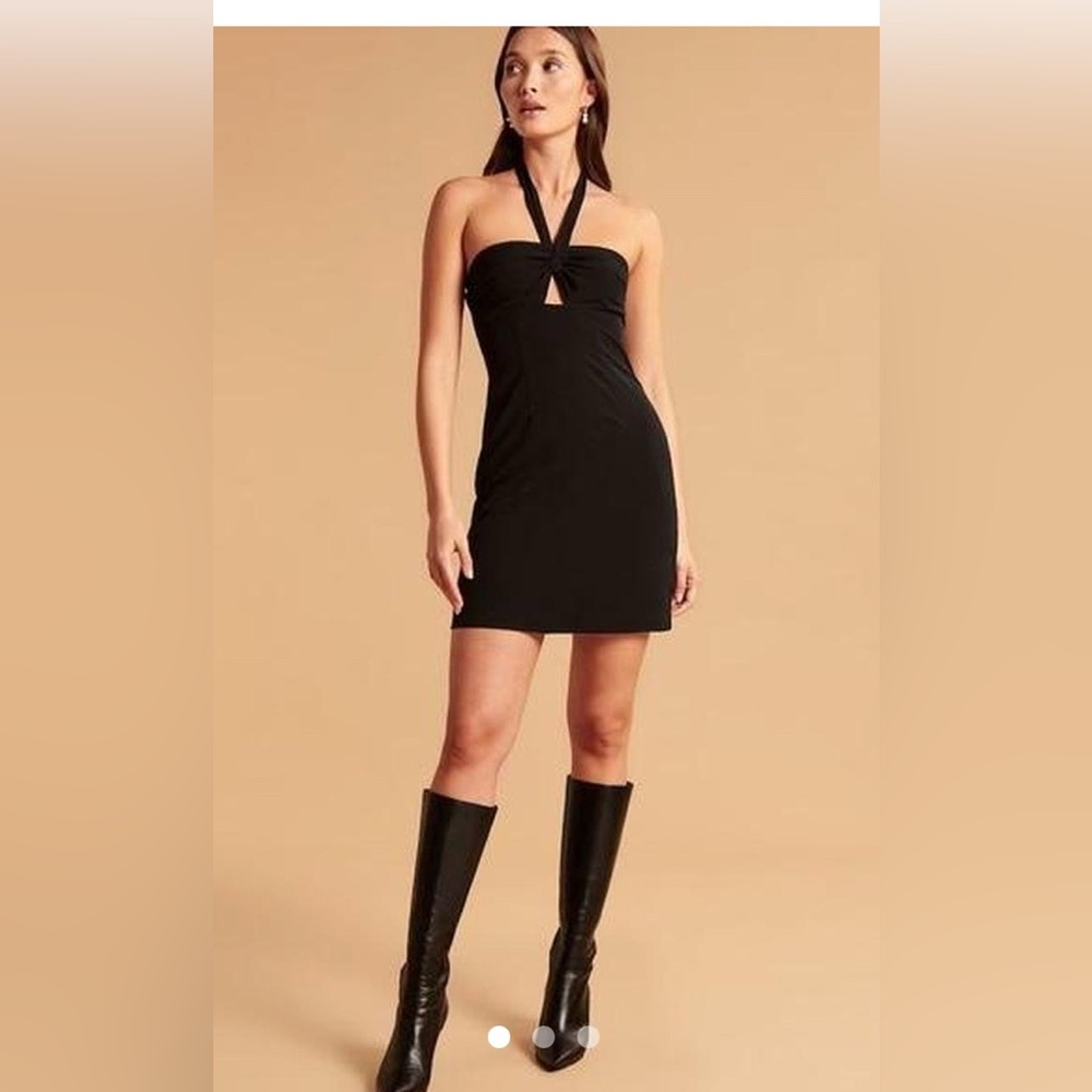 Abercrombie Elegant Black Halter Dress